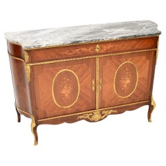 Antique French Marble Top Cabinet