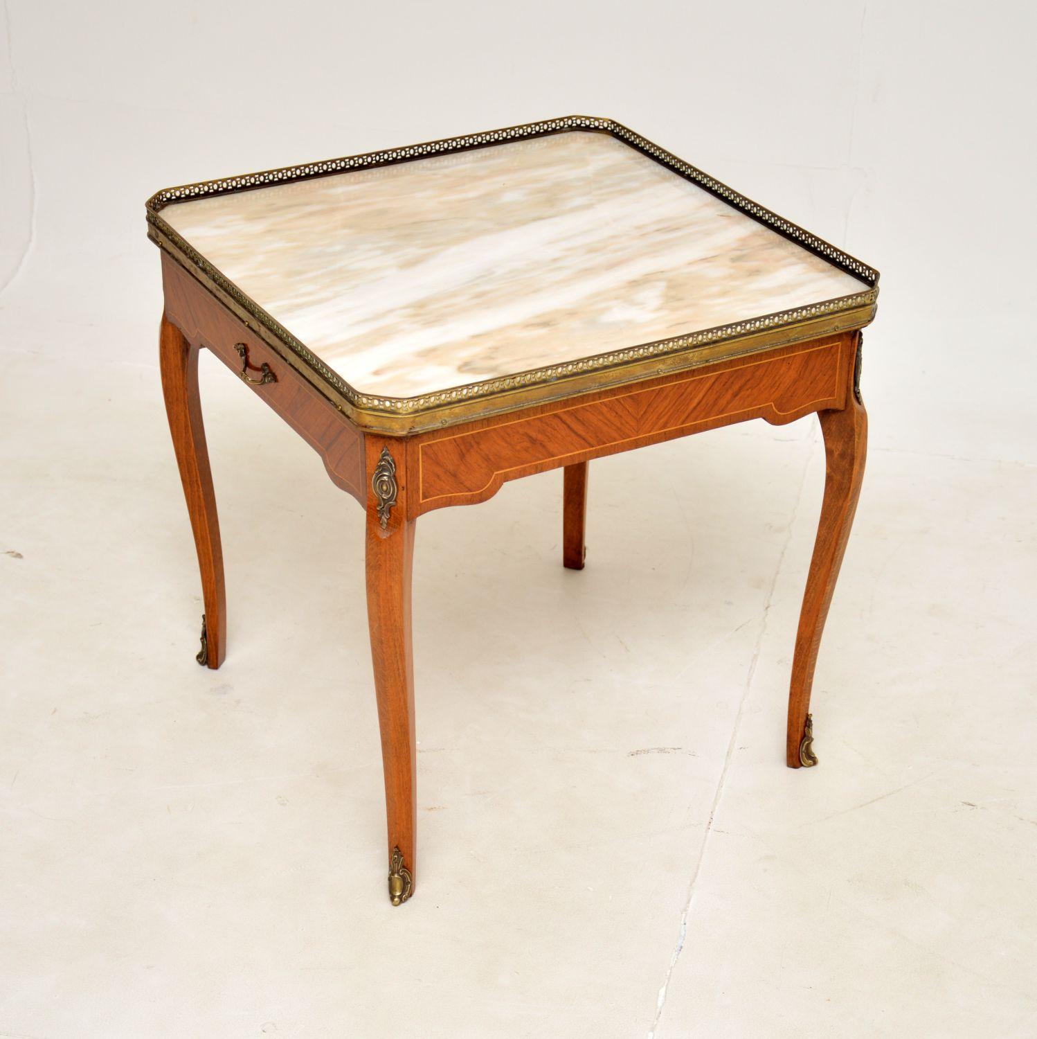 Louis XV Antique French Marble Top Coffee / Side Table For Sale