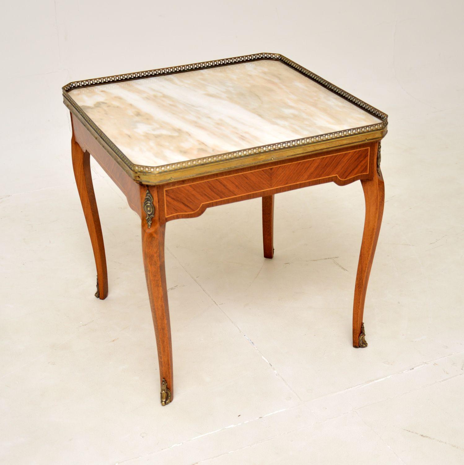20th Century Antique French Marble Top Coffee / Side Table For Sale