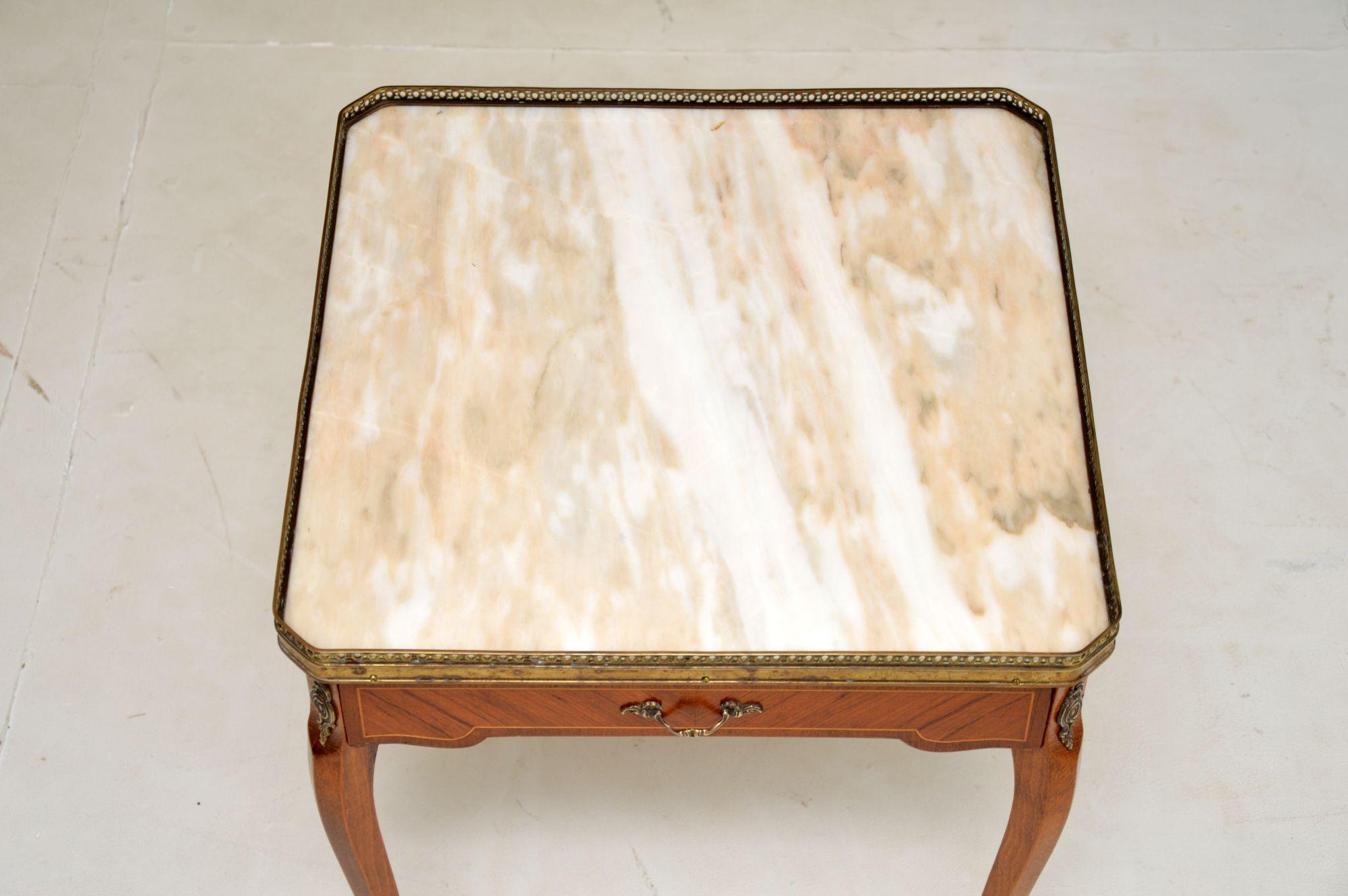 Antique French Marble Top Coffee / Side Table For Sale 1