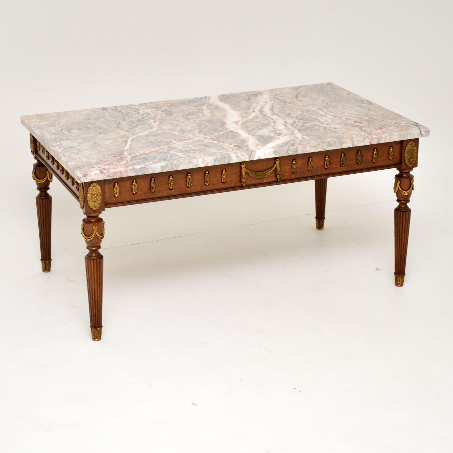 Antique French Marble-Top Coffee Table 2