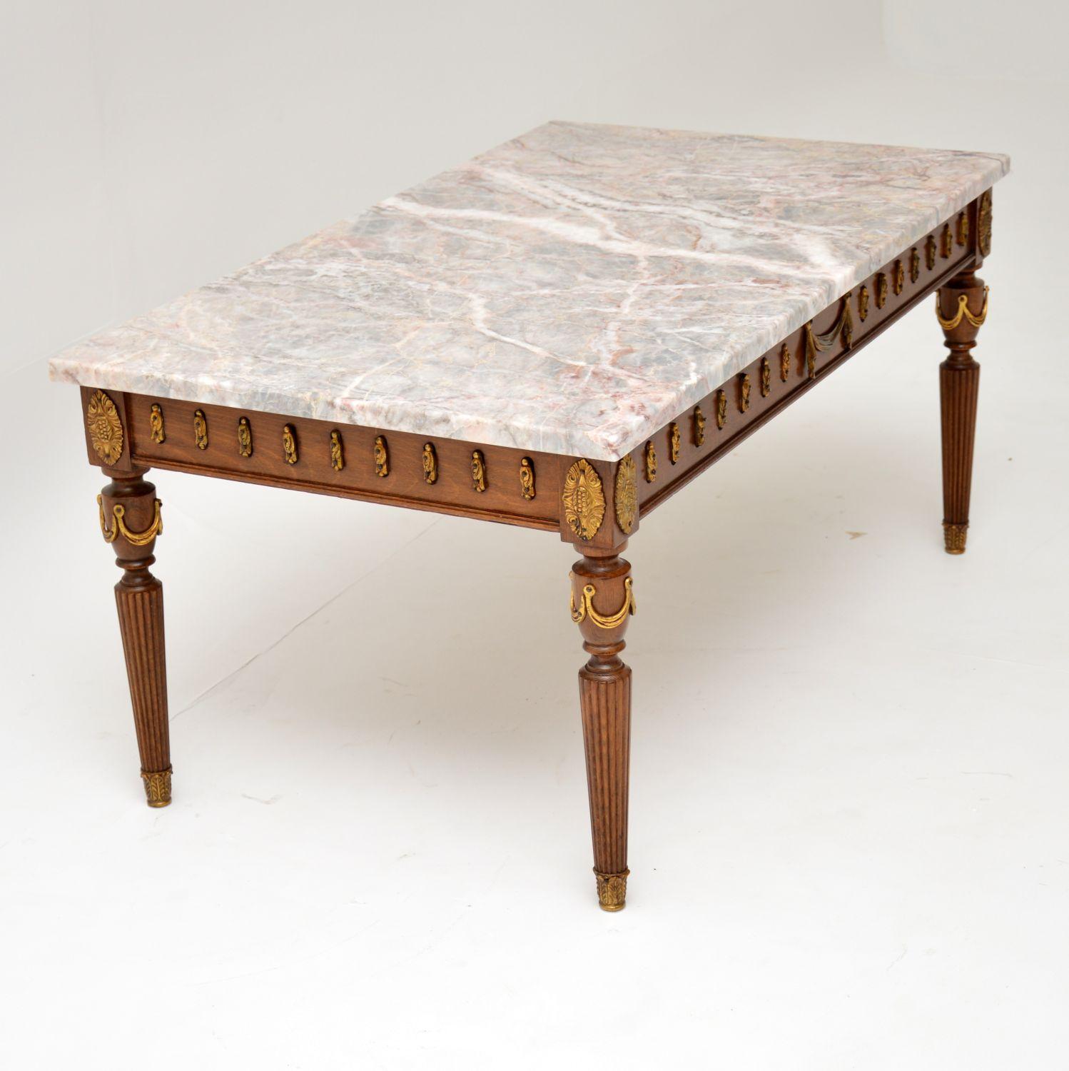 Antique French Marble-Top Coffee Table 3