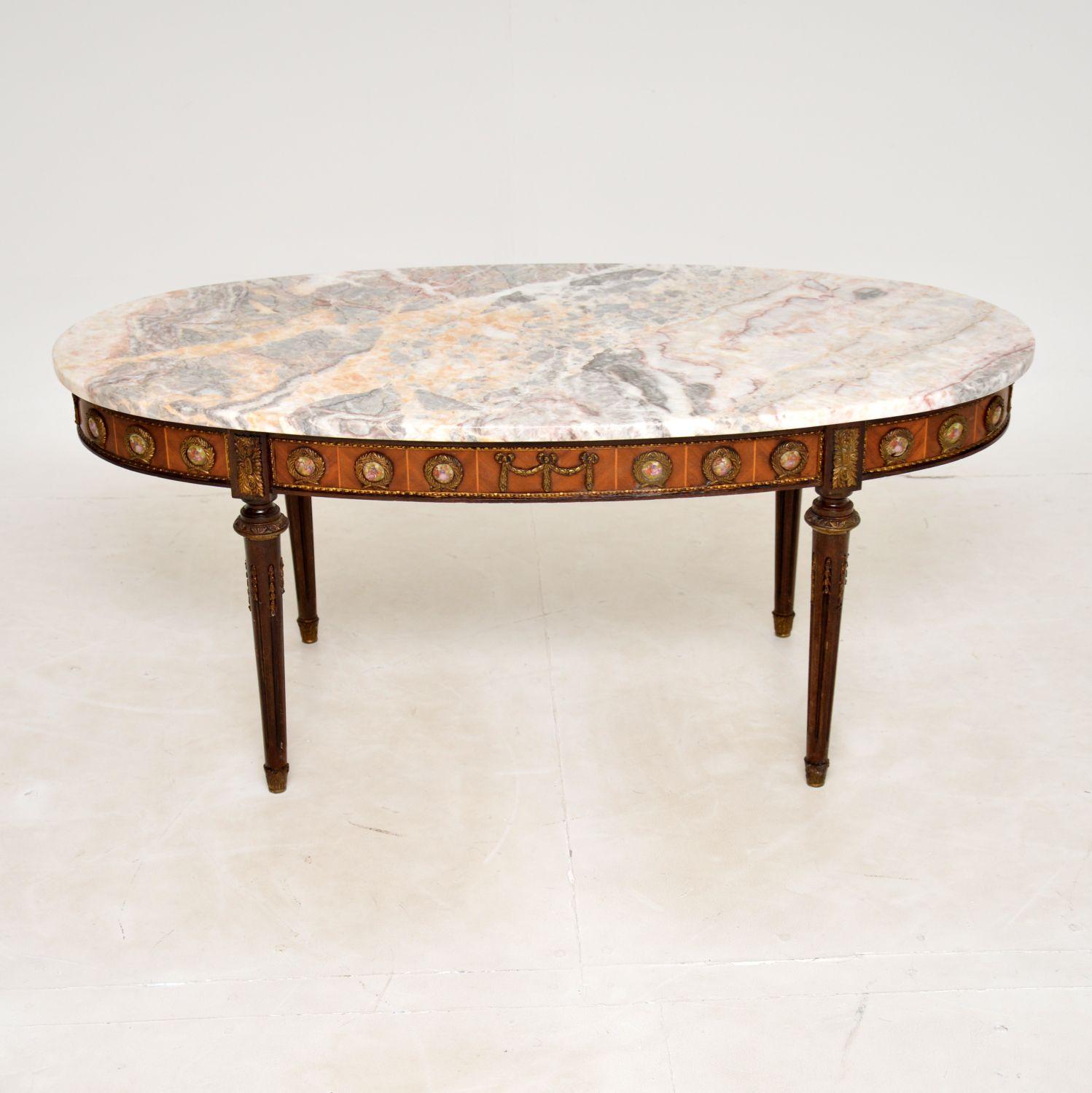 Antique French Marble Top Coffee Table