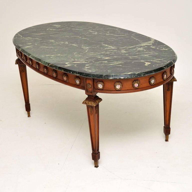 Antique French Marble Top Coffee Table at 1stDibs