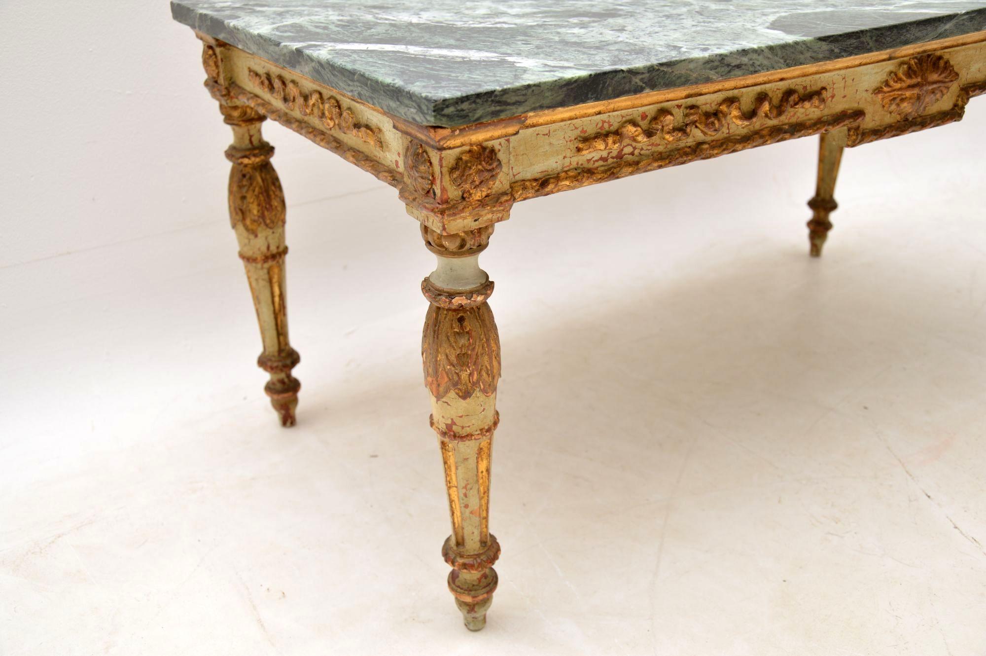 Louis XVI Antique French Marble-Top Coffee Table