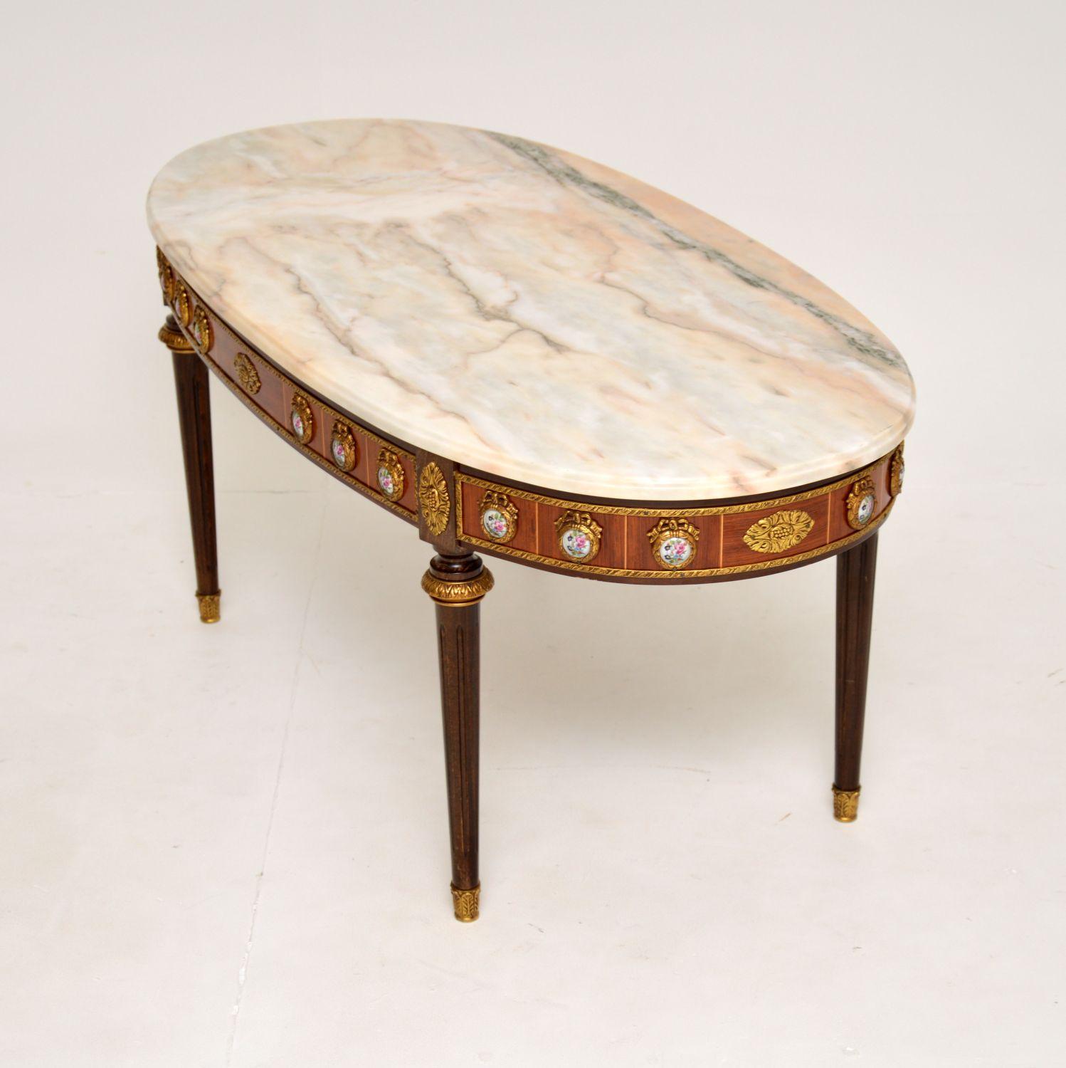 Antique French Marble Top Coffee Table In Good Condition In London, GB
