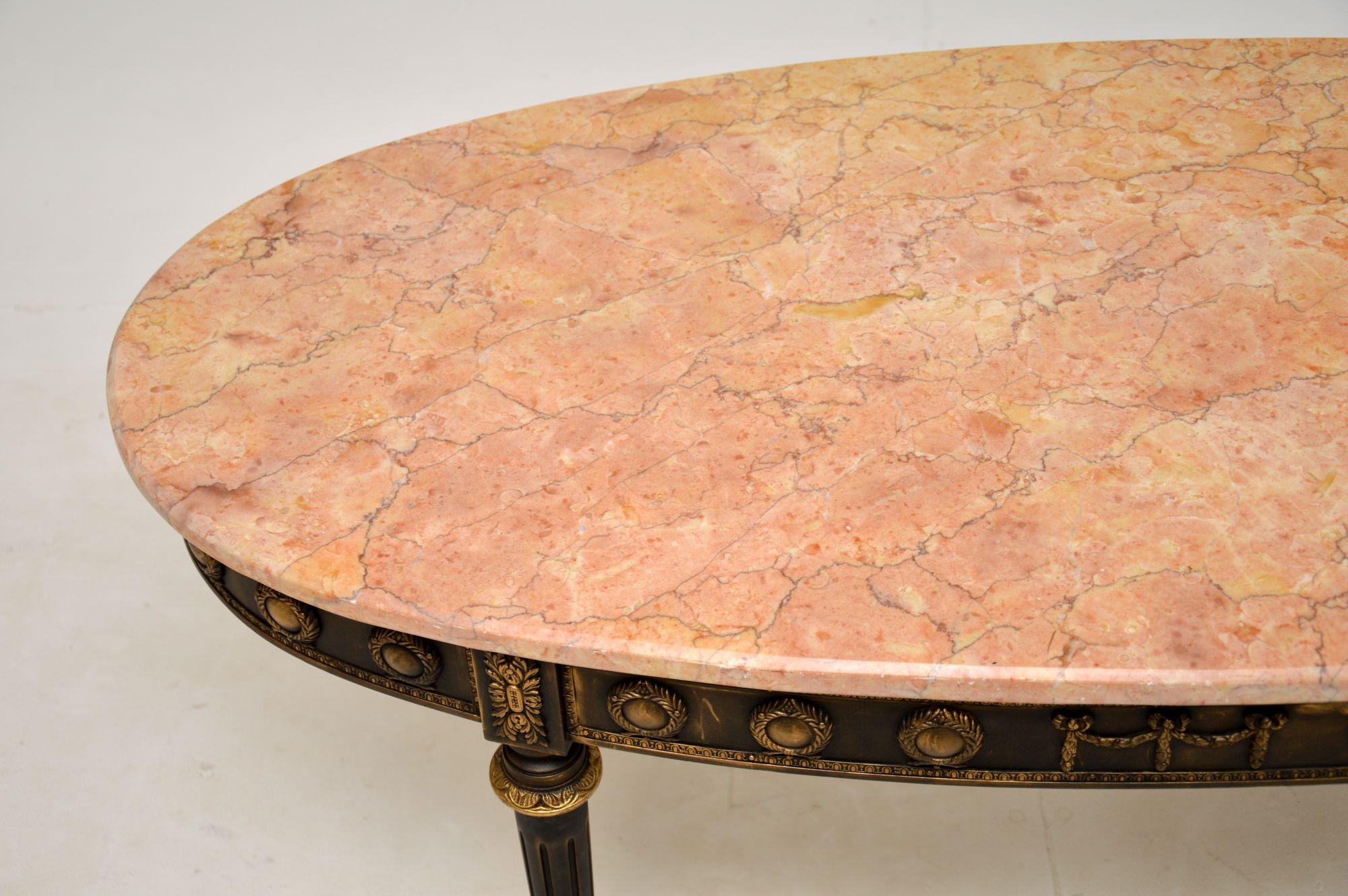 Louis XV Antique French Marble Top Coffee Table