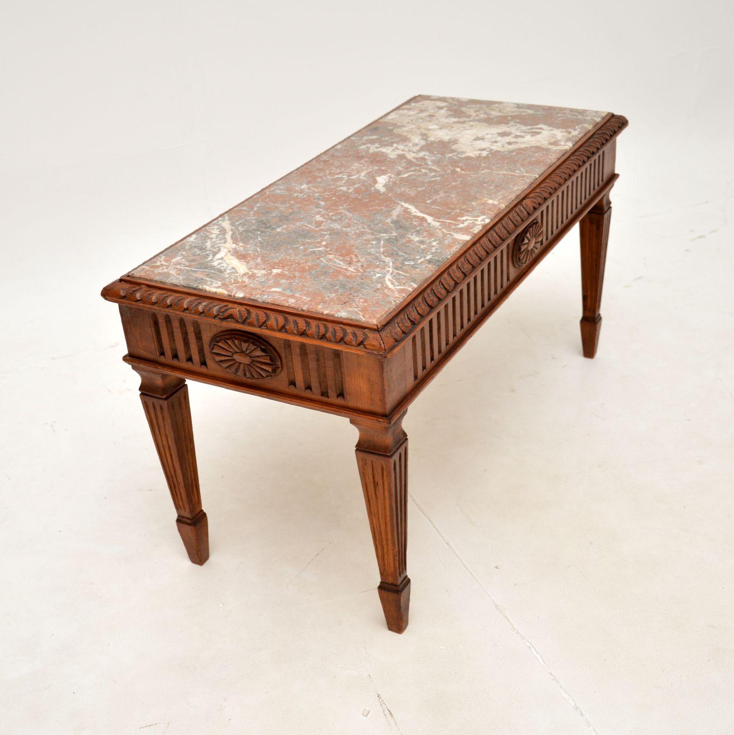 Antique French Marble Top Coffee Table In Good Condition For Sale In London, GB