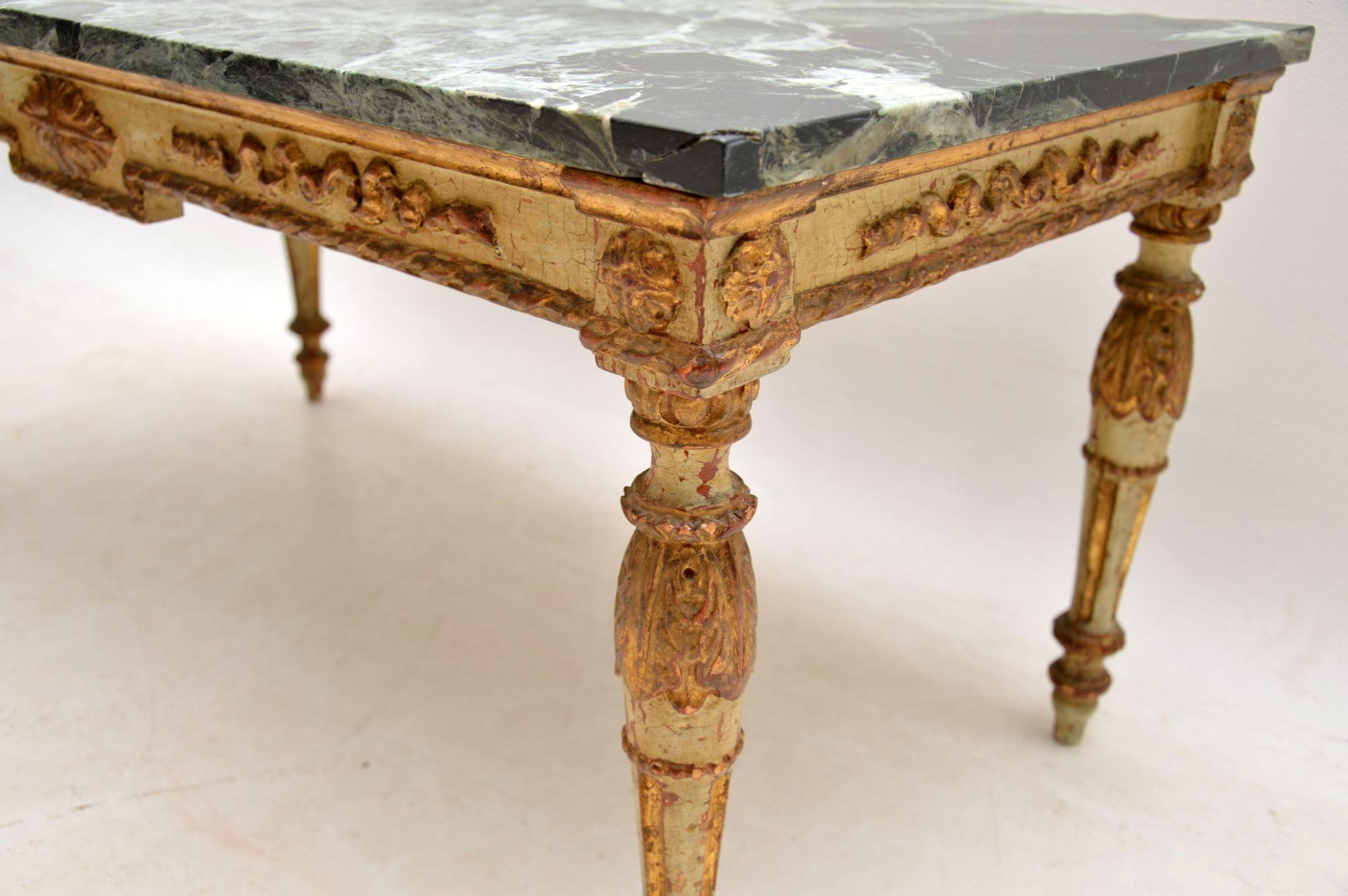 Early 20th Century Antique French Marble-Top Coffee Table