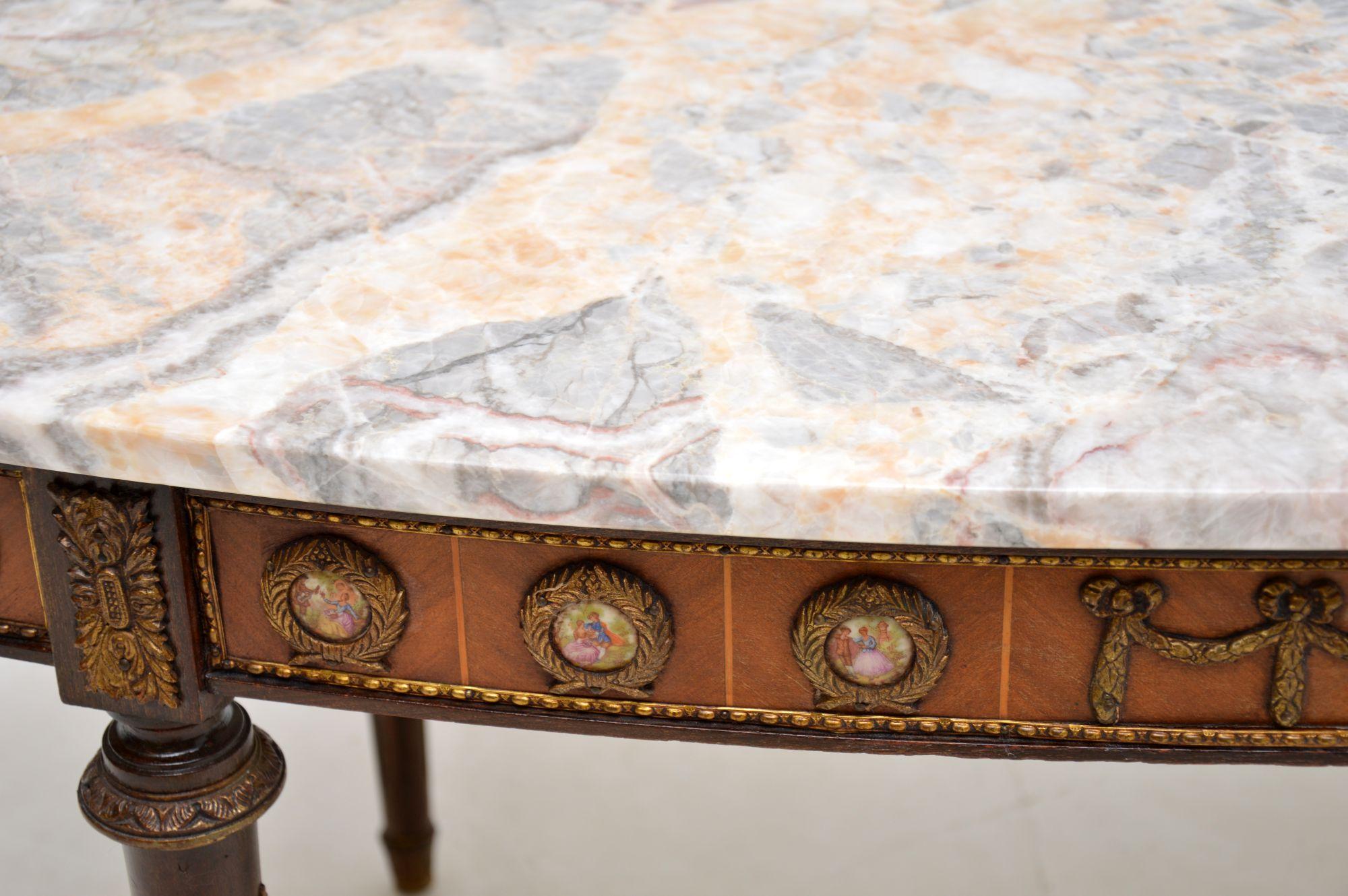 Louis XV Antique French Marble Top Coffee Table