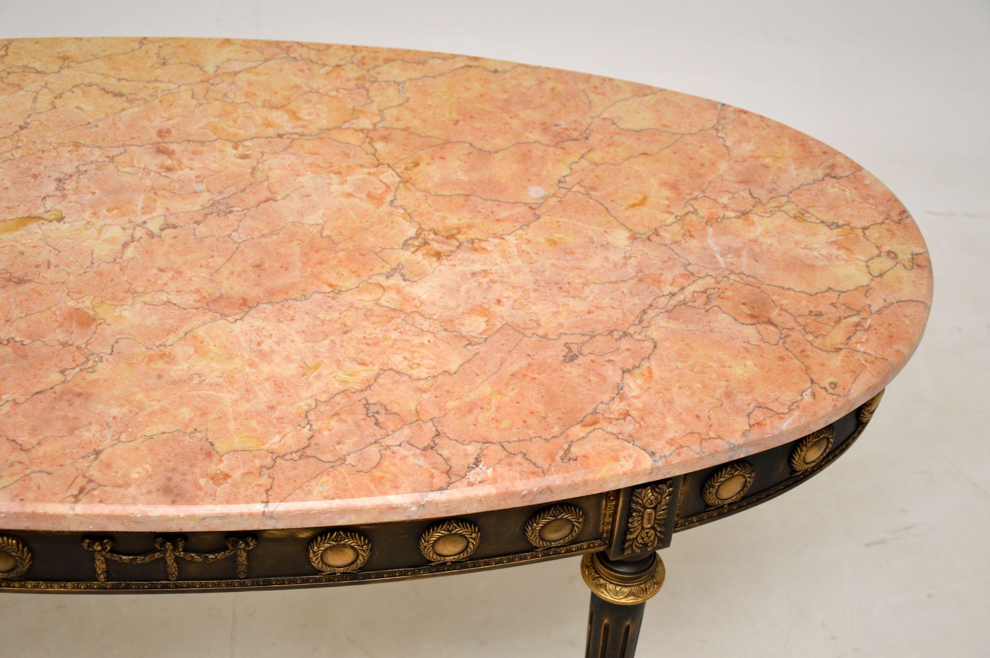 Antique French Marble Top Coffee Table In Good Condition In London, GB