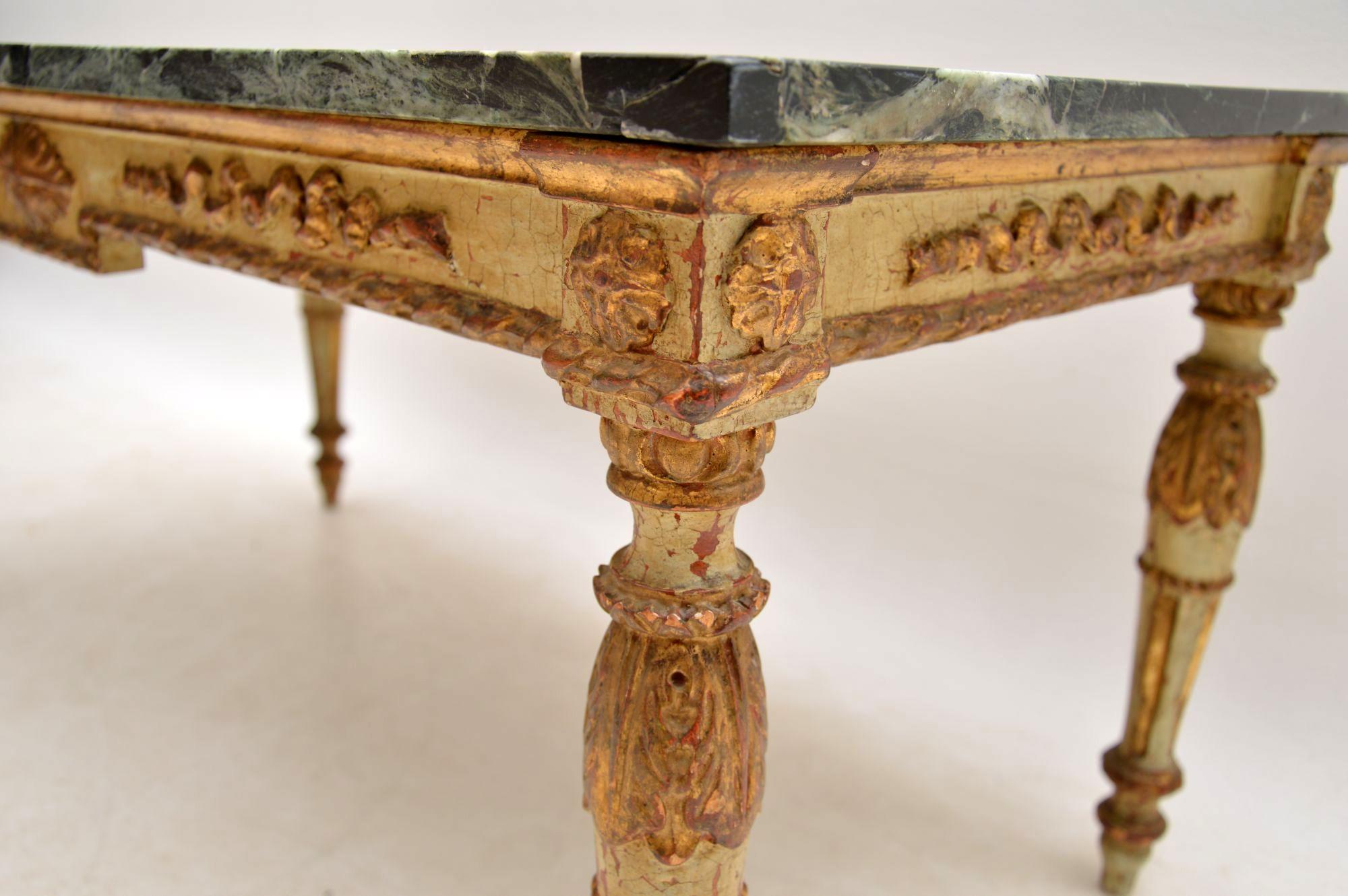 Antique French Marble-Top Coffee Table 1