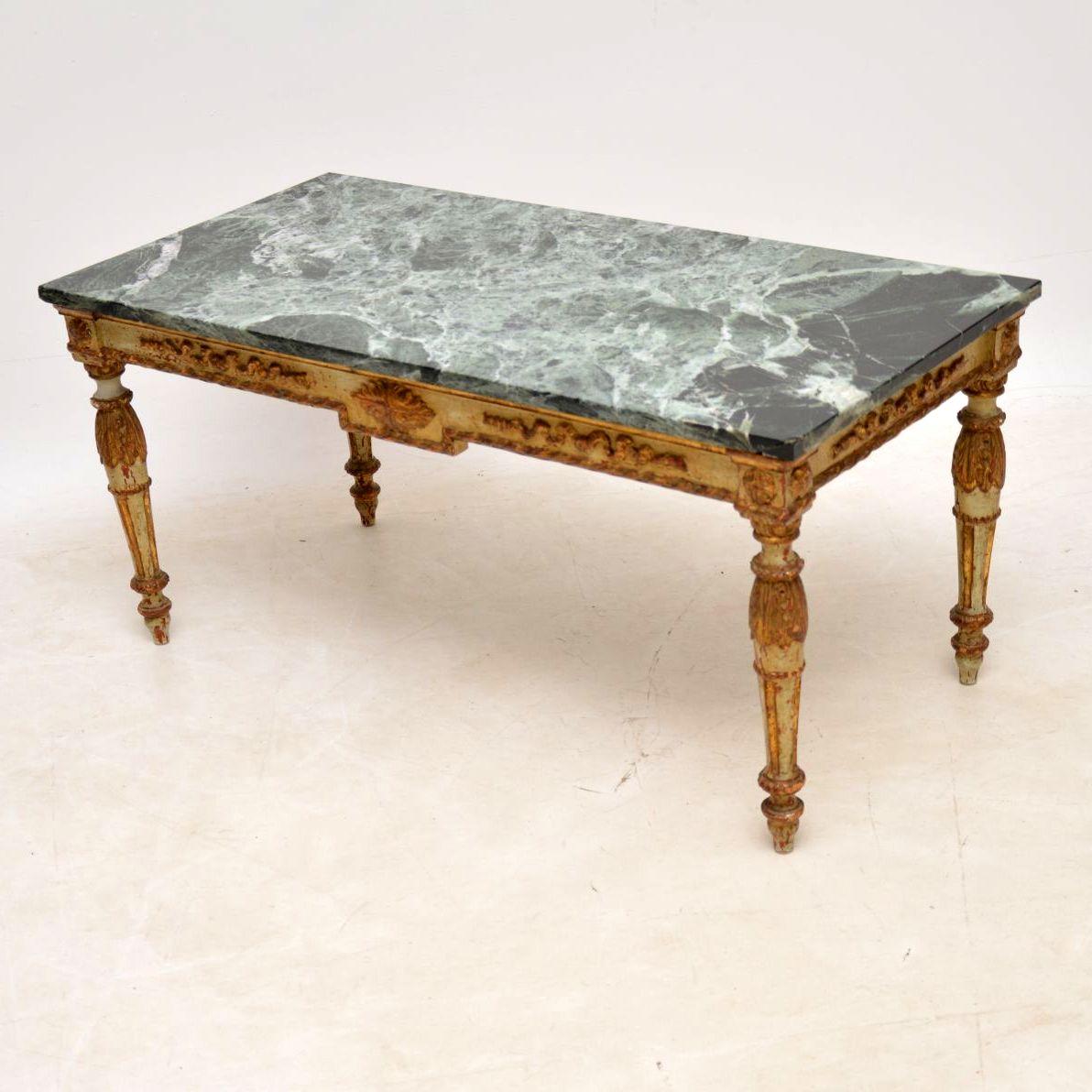 Antique French Marble-Top Coffee Table 2