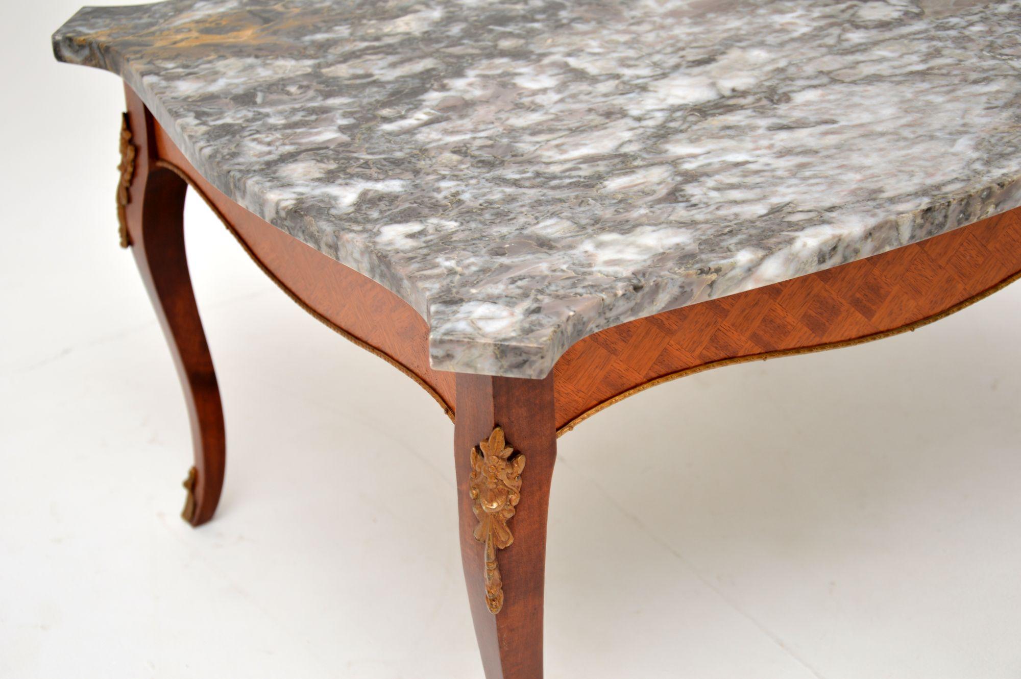 Early 20th Century Antique French Marble Top Coffee Table For Sale