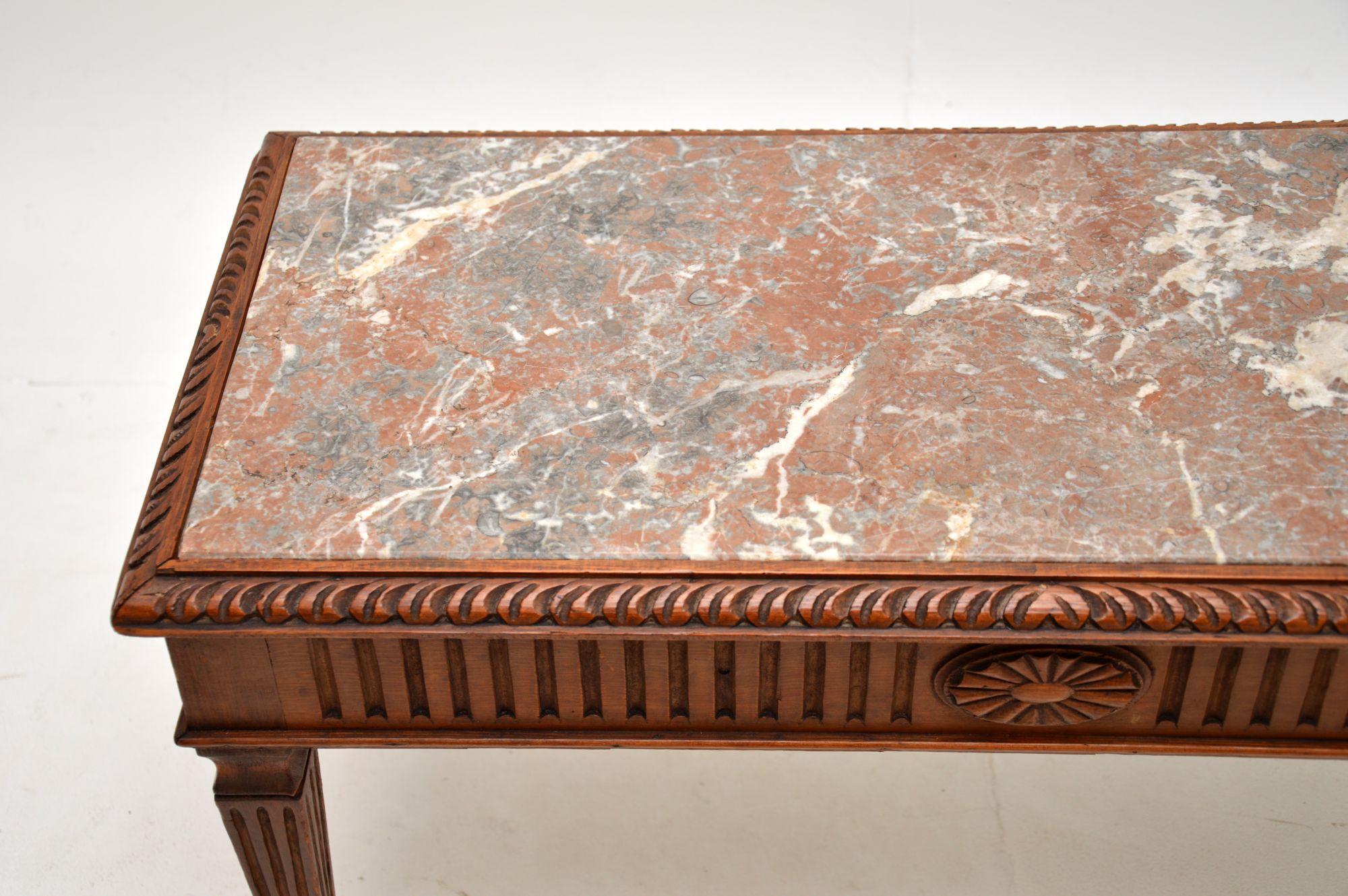 Antique French Marble Top Coffee Table For Sale 2