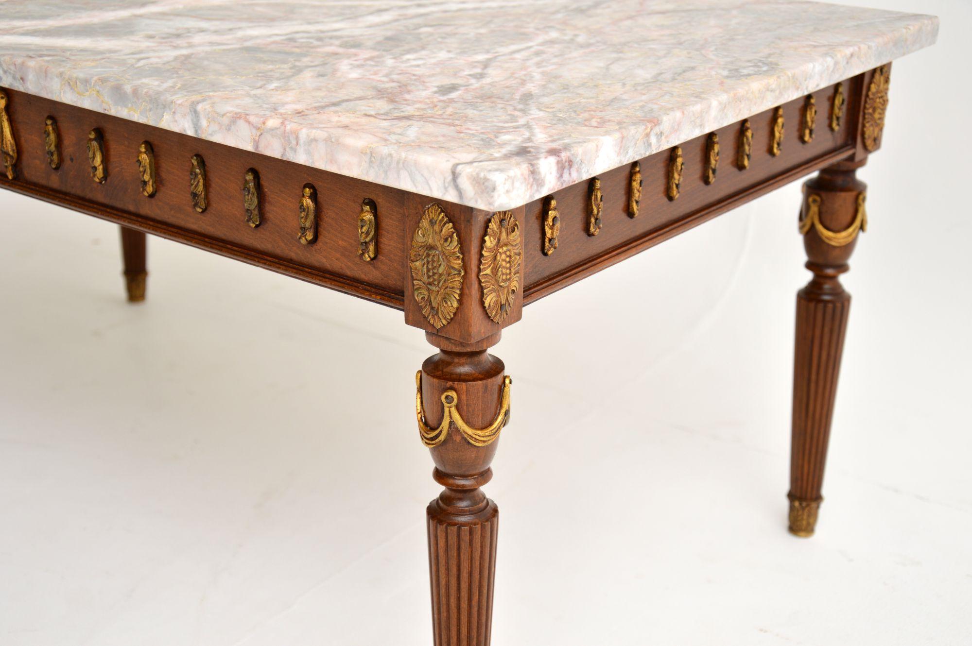 Mid-20th Century Antique French Marble-Top Coffee Table