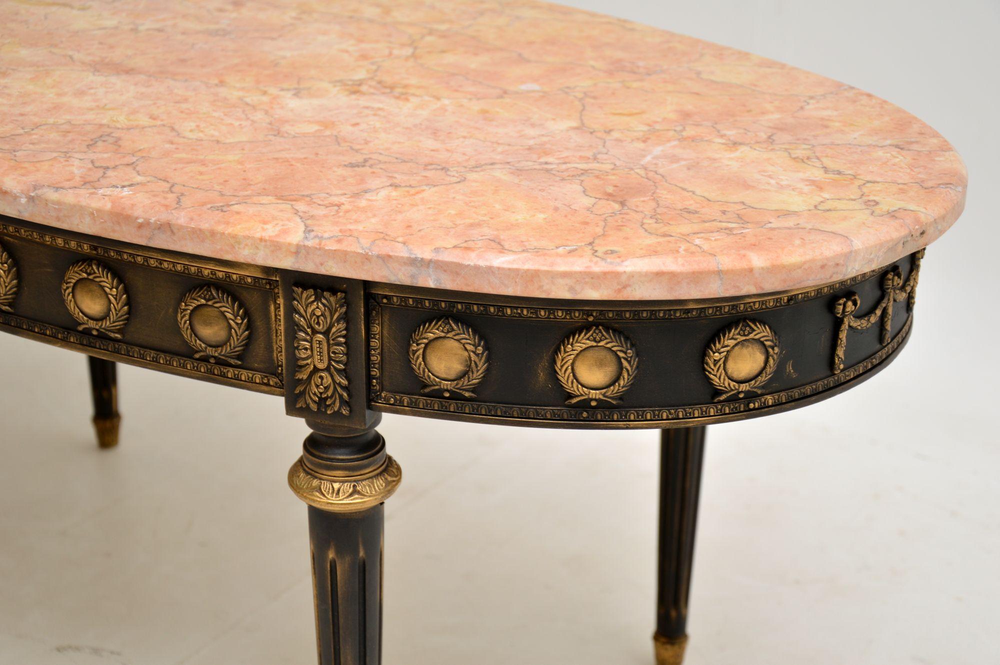 Antique French Marble Top Coffee Table 1