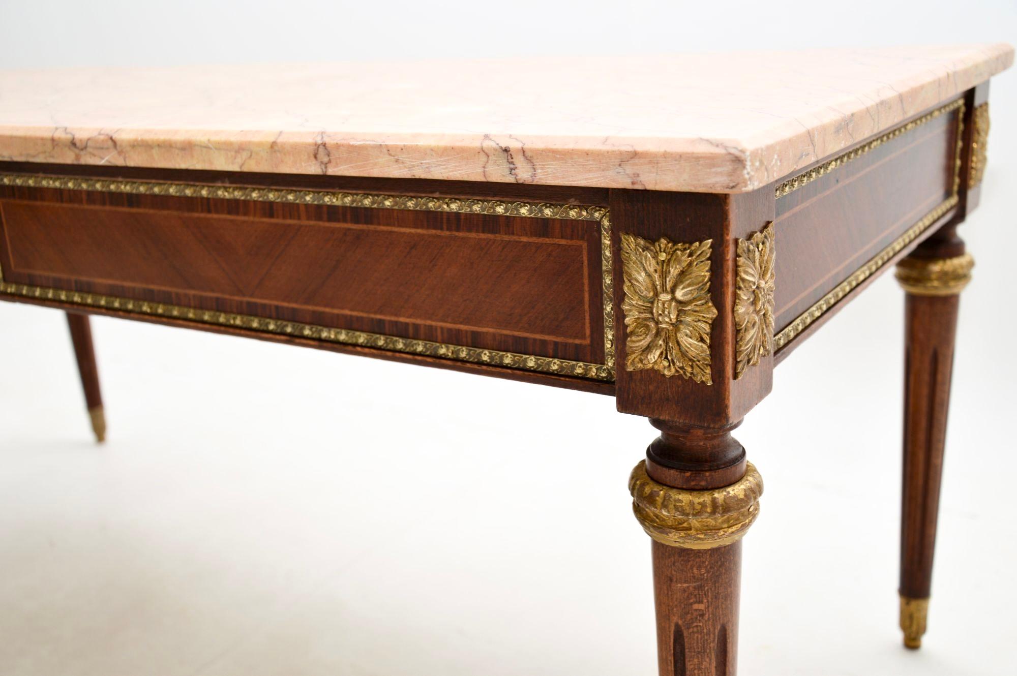 Antique French Marble Top Coffee Table For Sale 2