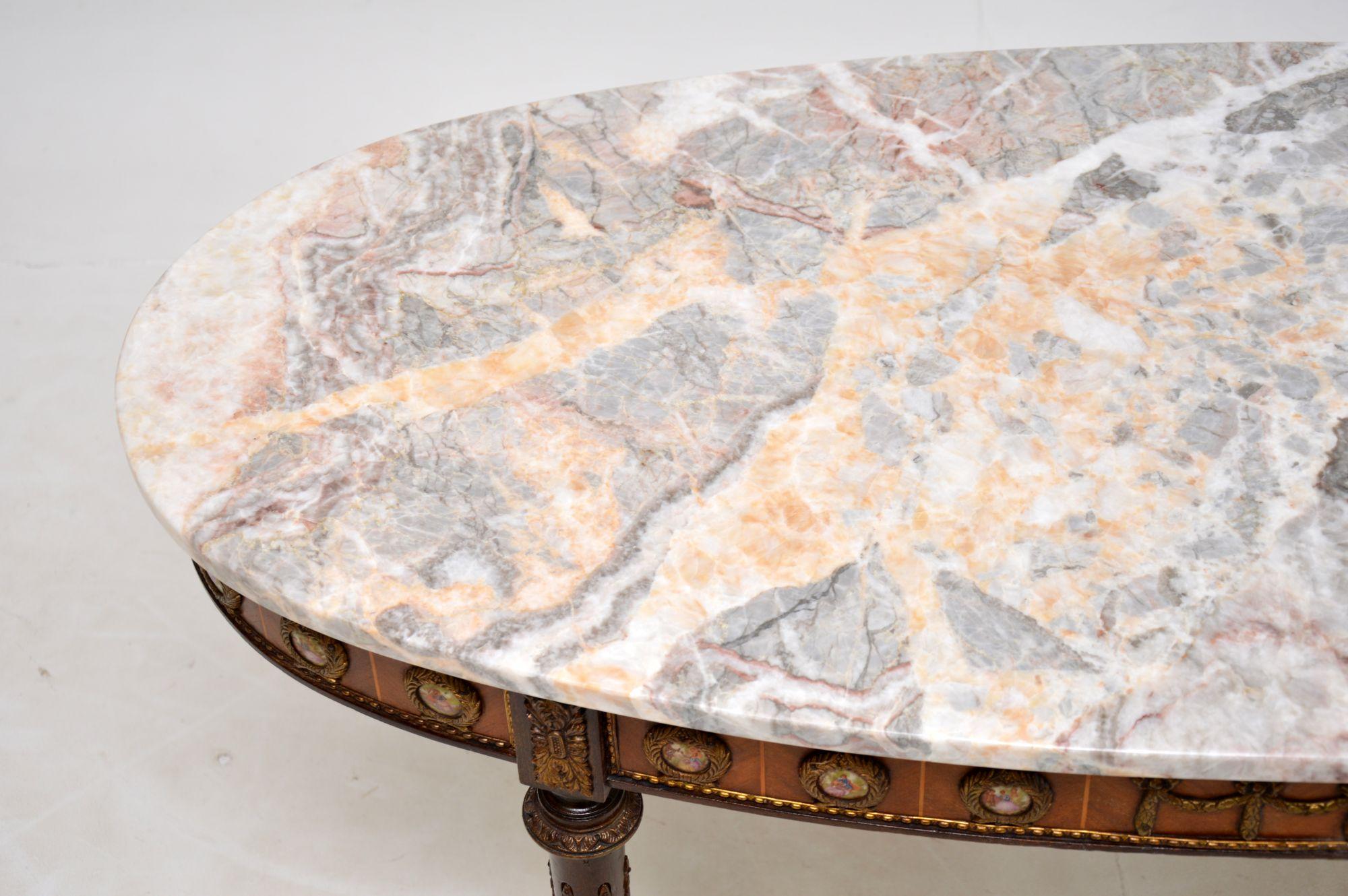 Antique French Marble Top Coffee Table 2