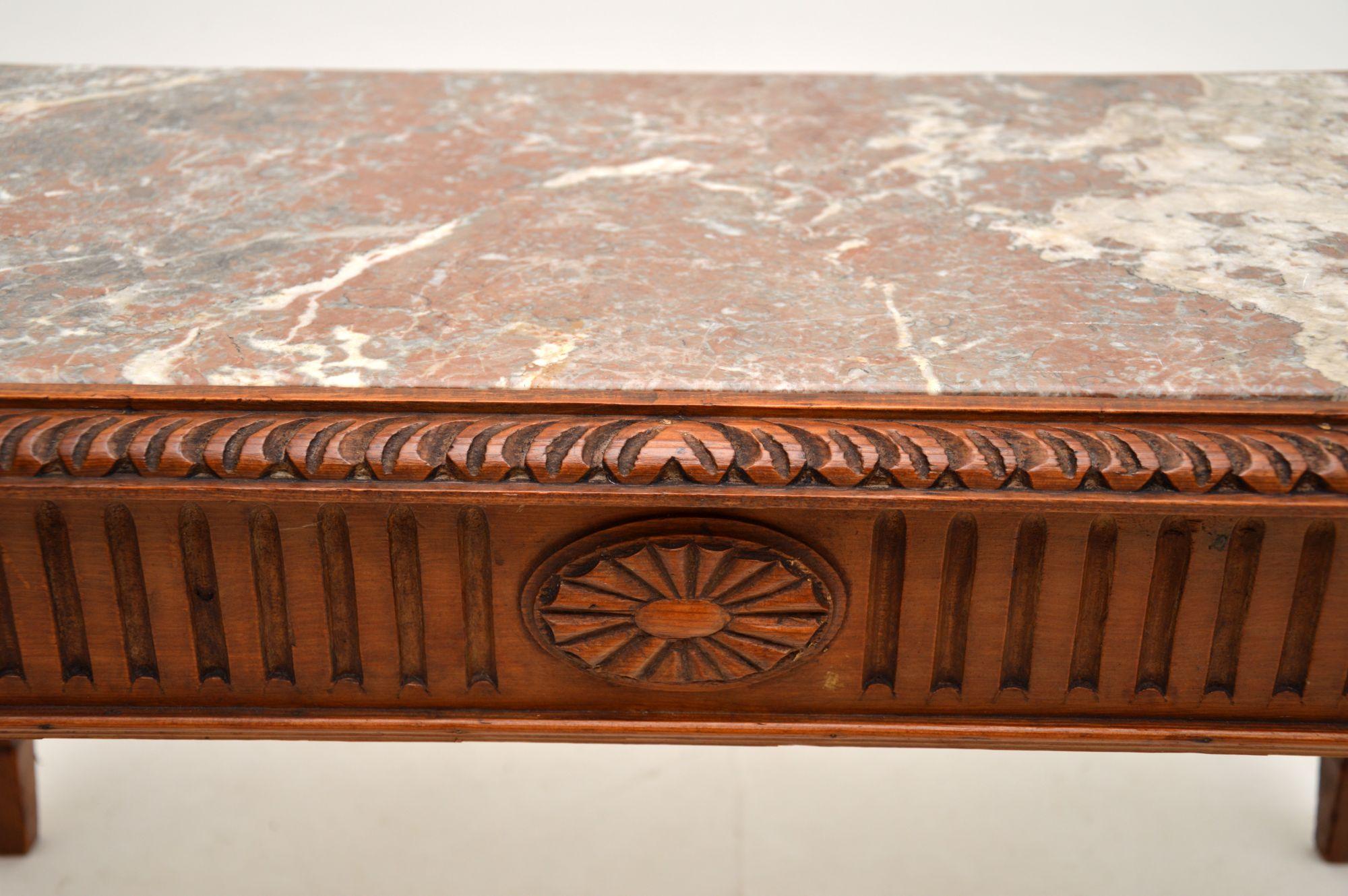 Antique French Marble Top Coffee Table For Sale 4