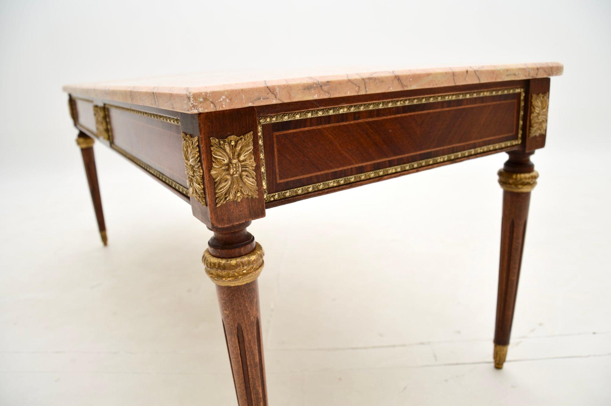 Antique French Marble Top Coffee Table For Sale 3