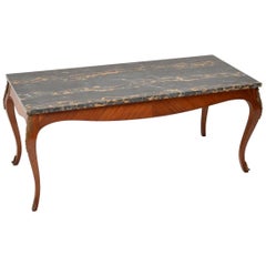 Antique French Marble Top Coffee Table