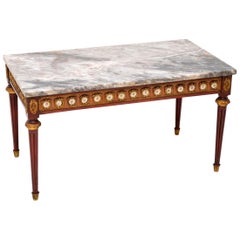 Antique French Marble-Top Coffee Table