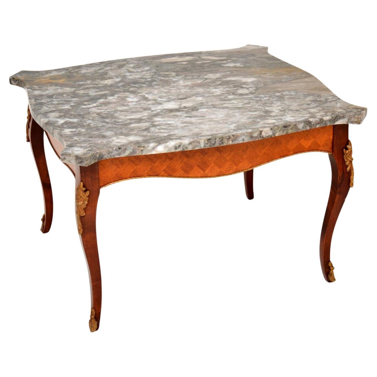 Antique French Marble Top Coffee Table