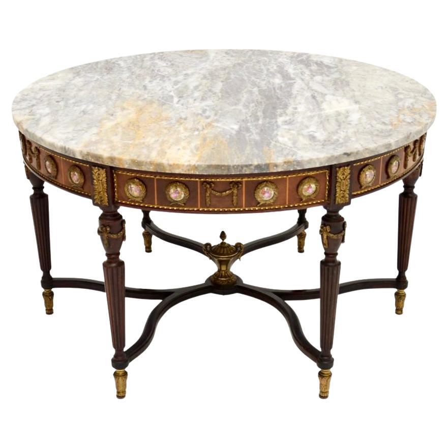 Antique French Marble Top Coffee Table