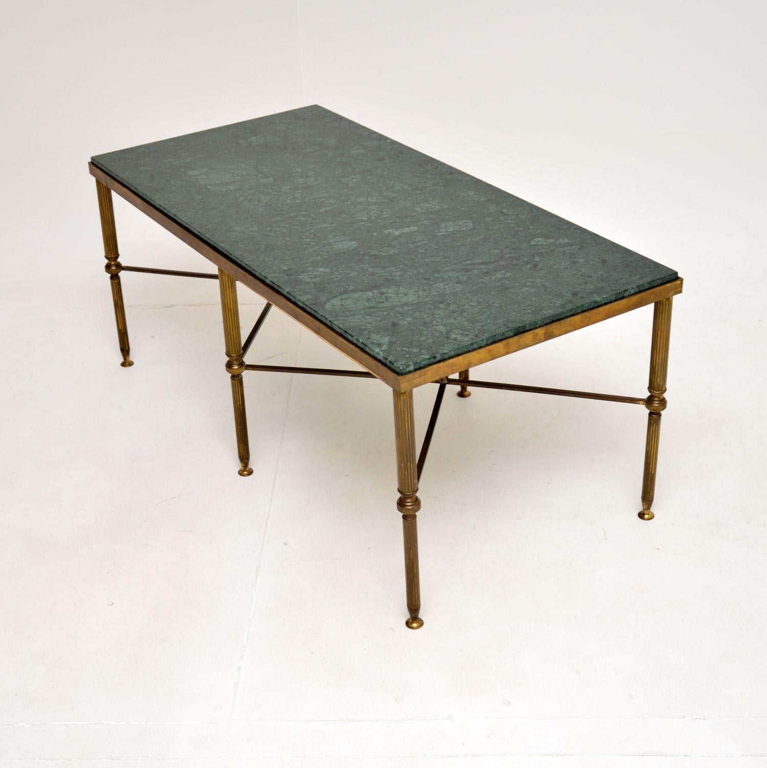 Antique French Marble Top Coffee Table in Brass In Good Condition In London, GB