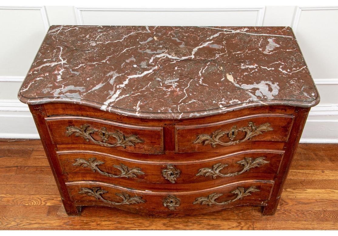 French Provincial Antique French Marble-Top Commode
