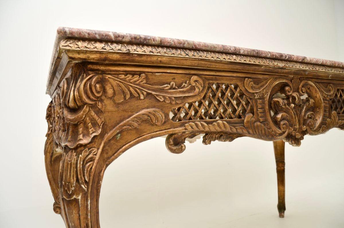 Antique French Marble Top Console / Centre Table For Sale 5