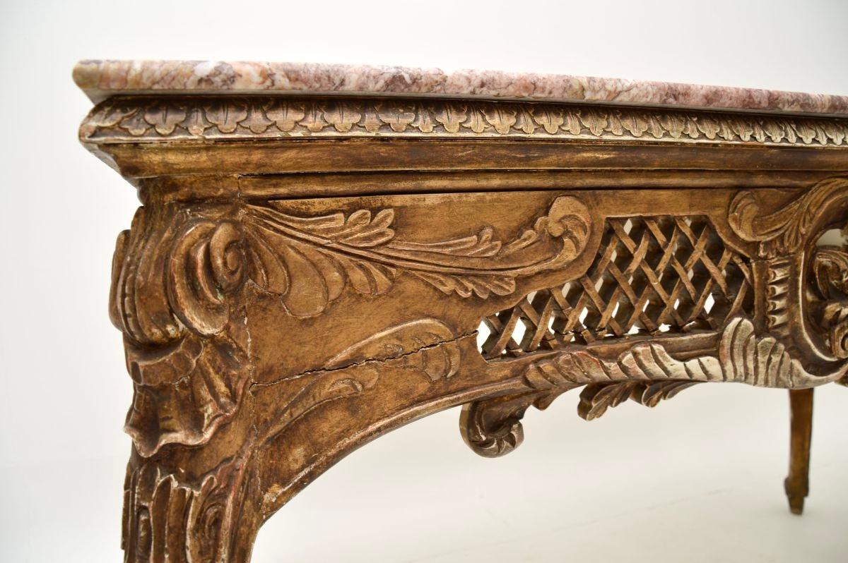 Antique French Marble Top Console / Centre Table For Sale 6