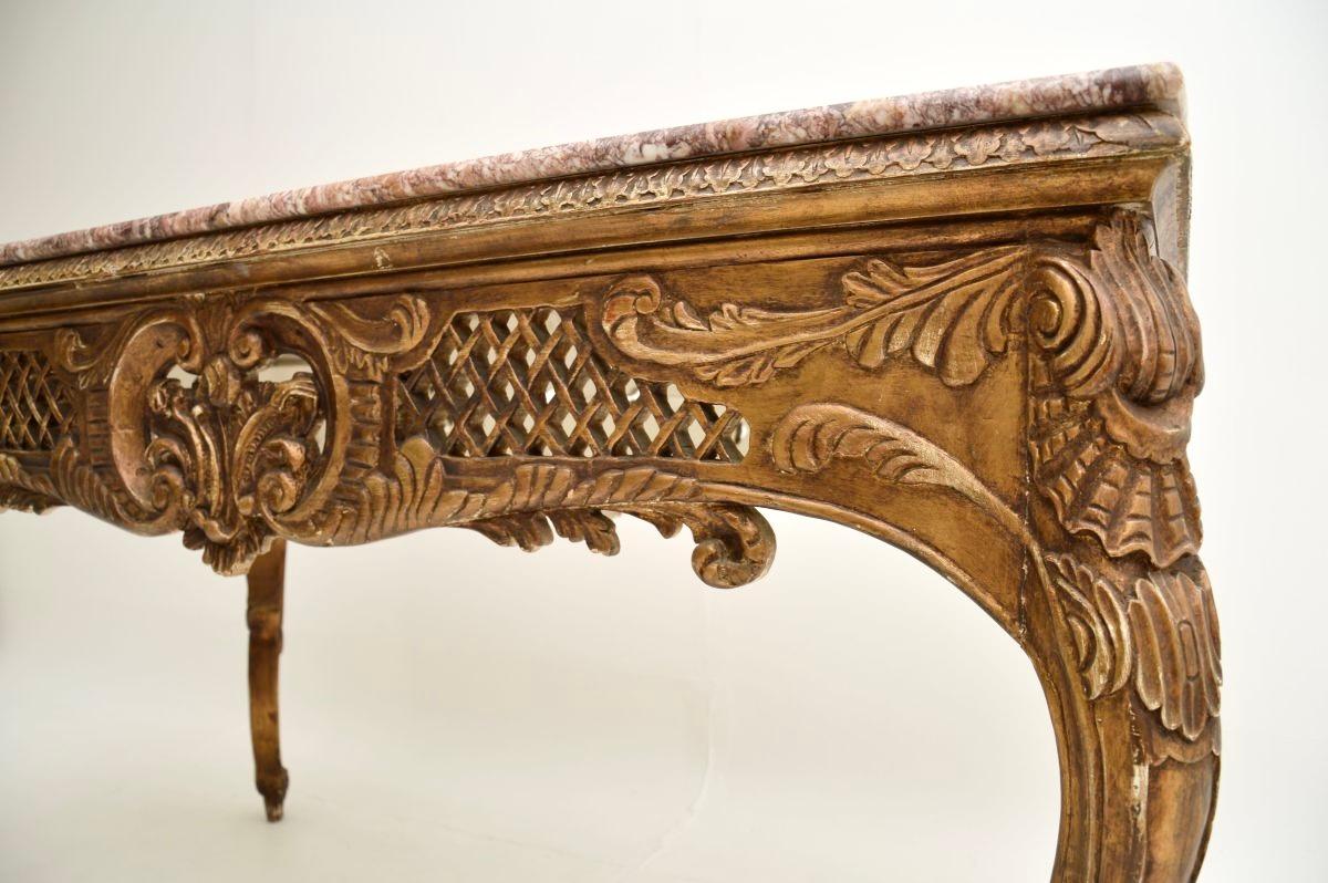 Antique French Marble Top Console / Centre Table For Sale 7