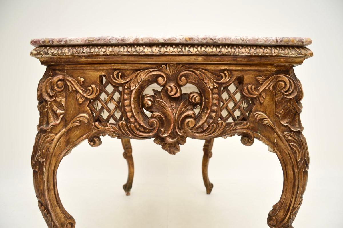 Antique French Marble Top Console / Centre Table For Sale 8