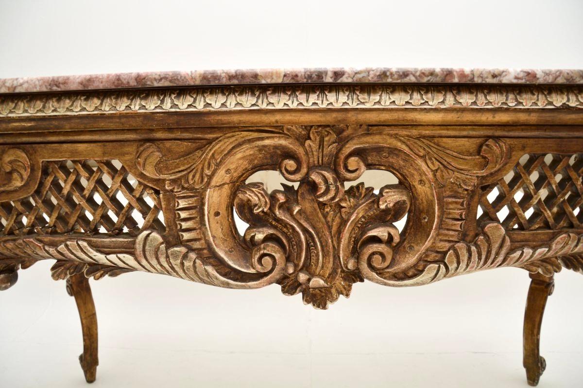 Antique French Marble Top Console / Centre Table For Sale 9