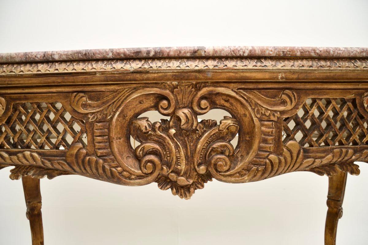 Antique French Marble Top Console / Centre Table For Sale 10