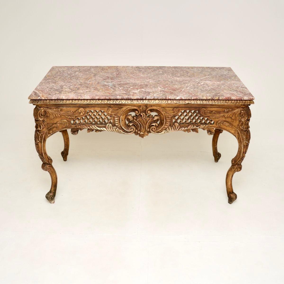Louis XVI Antique French Marble Top Console / Centre Table For Sale
