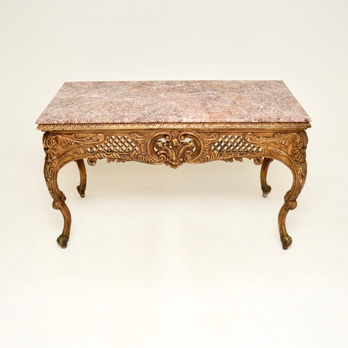 Antique French Marble Top Console / Centre Table In Good Condition For Sale In London, GB