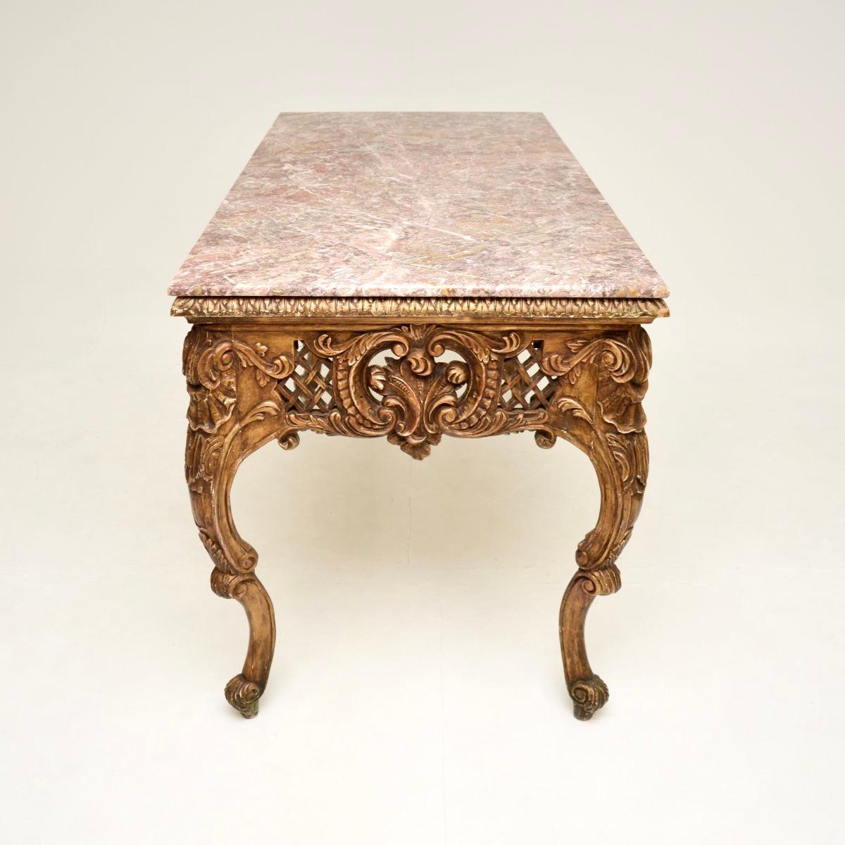 Antique French Marble Top Console / Centre Table For Sale 1