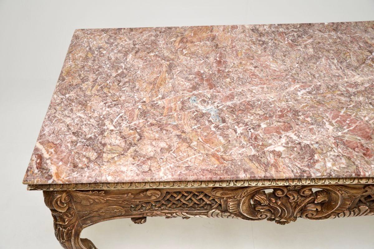 Antique French Marble Top Console / Centre Table For Sale 2