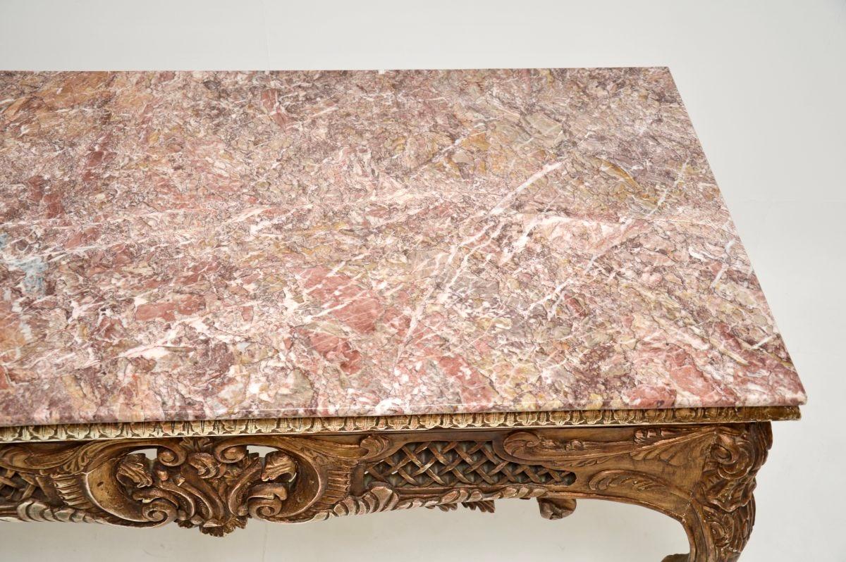 Antique French Marble Top Console / Centre Table For Sale 3