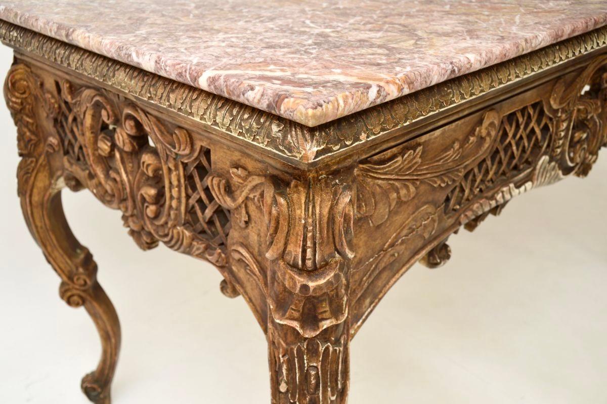 Antique French Marble Top Console / Centre Table For Sale 4
