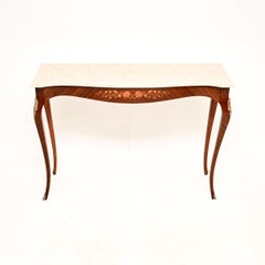 Antique French Marble Top Console Side Table