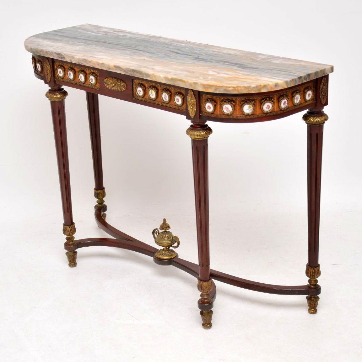 marble top console table antique