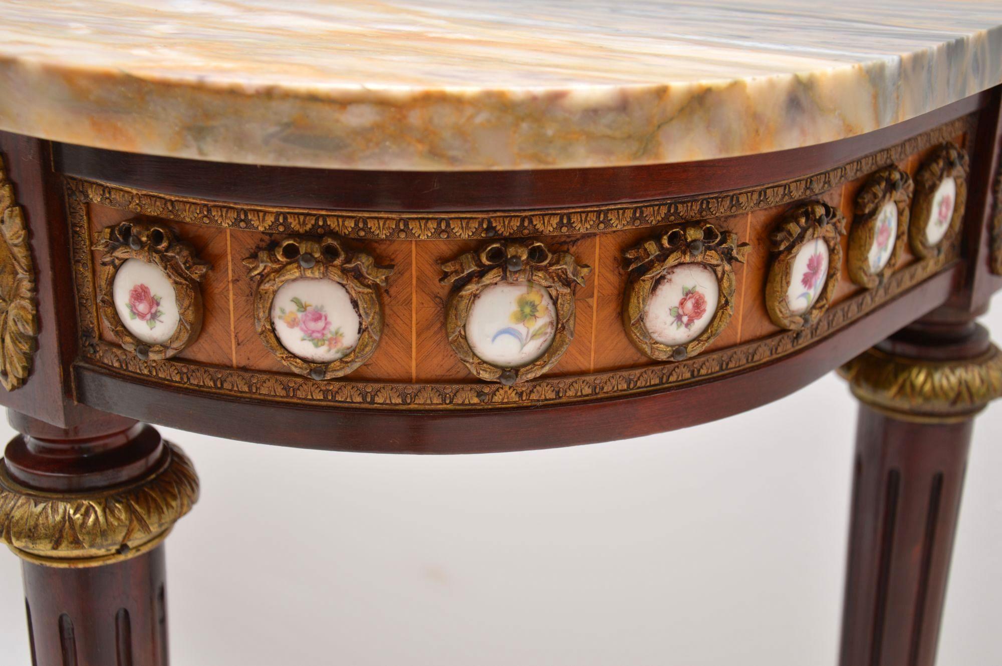 Antique French Marble-Top Console Side Table In Good Condition In London, GB