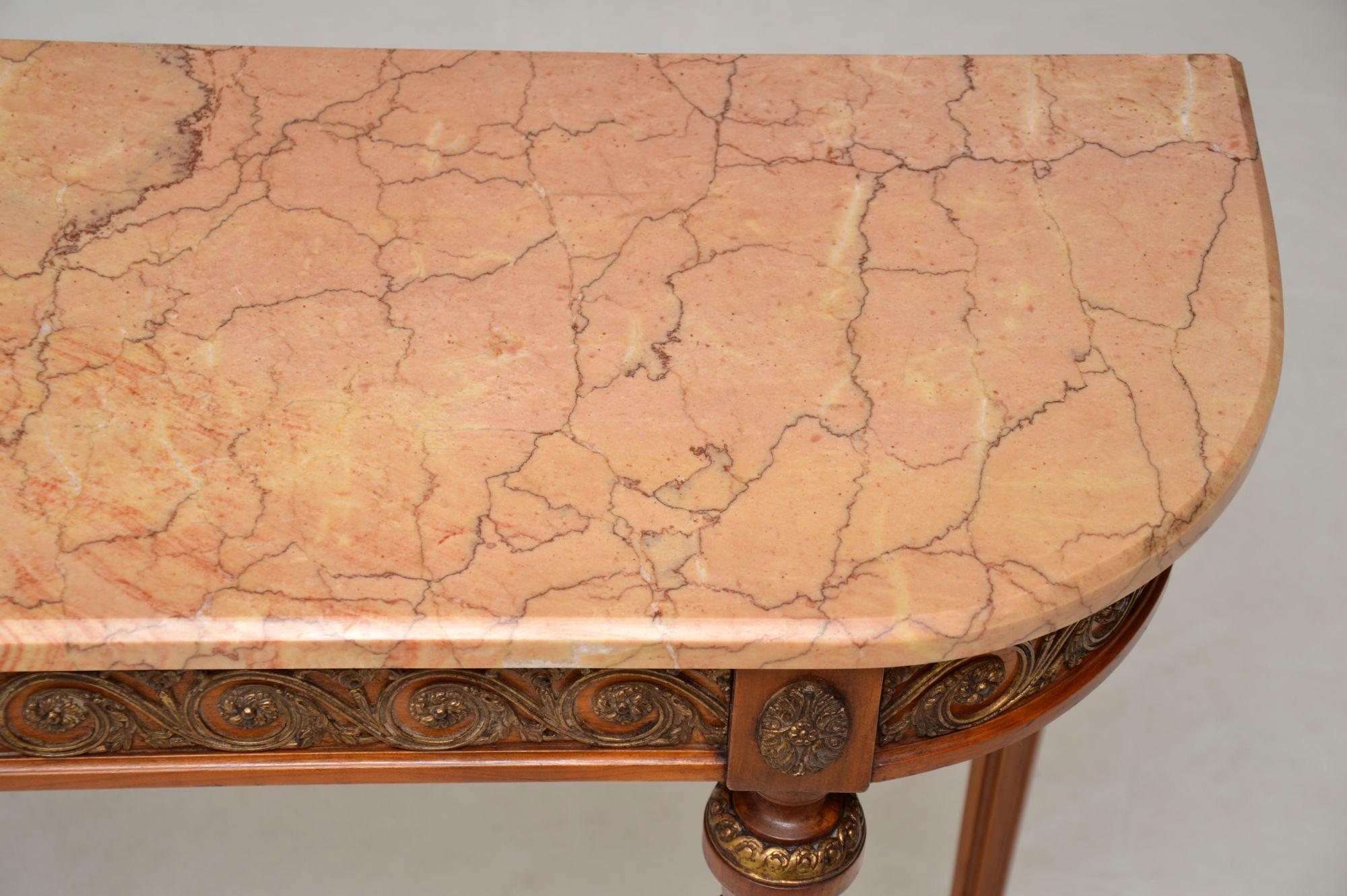 Antique French Marble-Top Console Table 4
