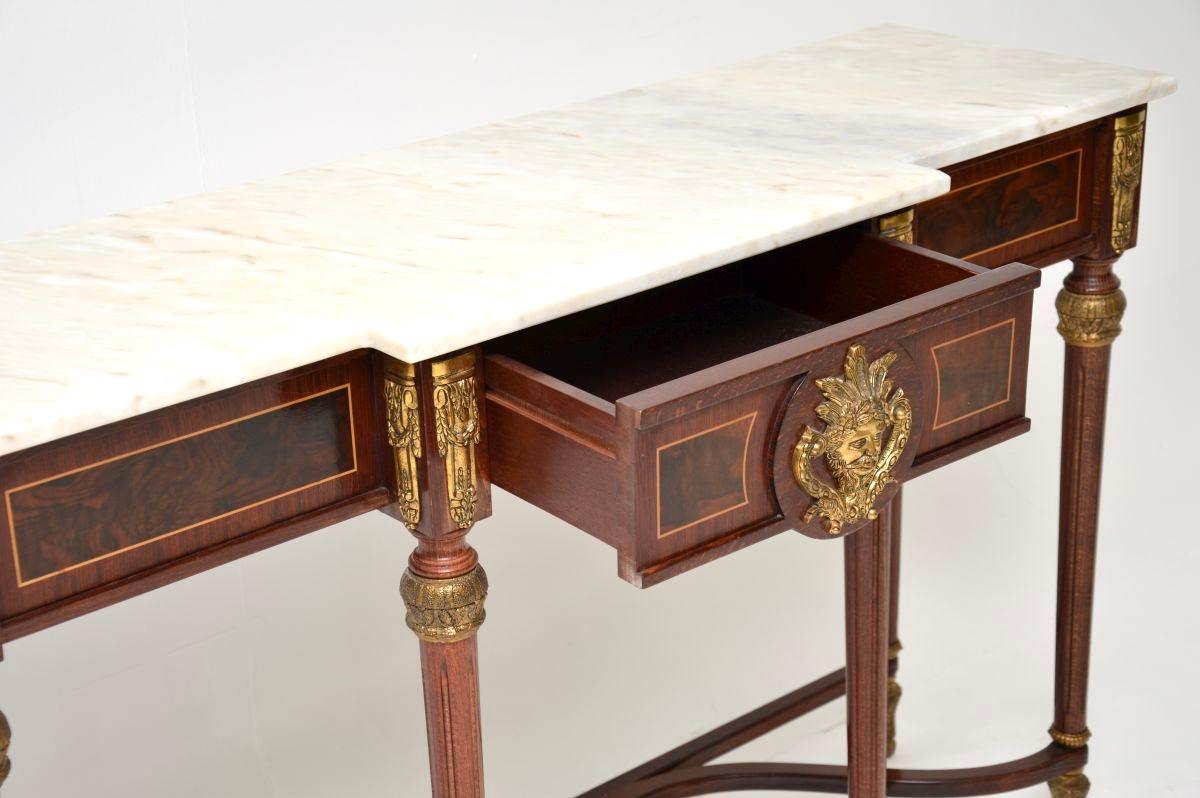 Antique French Marble Top Console Table For Sale 4