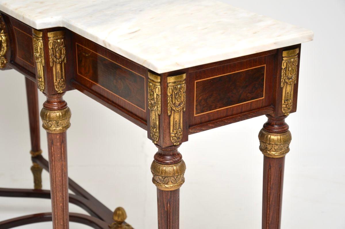 Antique French Marble Top Console Table For Sale 5