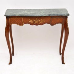 Antique French Marble-Top Console Table
